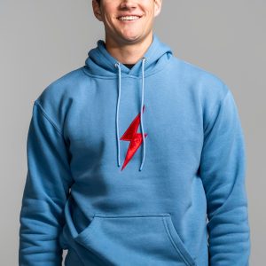 BOLT Hoodie - Baby Blue/Red Bolt