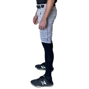 Premium Pro Baseball Short Pant w/ Piping - Grey/Black