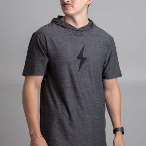 SuperSoft BOLT Short Sleeve Hoodie - Charcoal